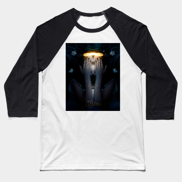 Gemini Zodiac Baseball T-Shirt by DrSoed